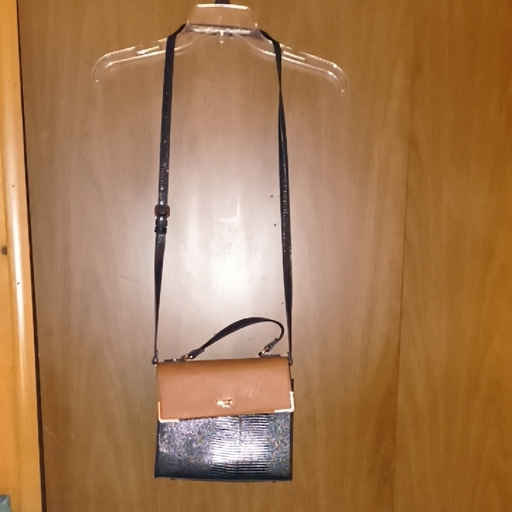 DUNE LONDON Elegant Black and Tan Crossbody Bag